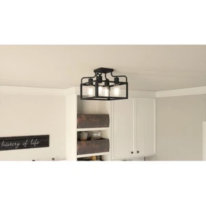 Quoizel Paulsen 4 Light Semi-Flush Mount, Matte Black - QSF5349MBK - Picture 1 of 1