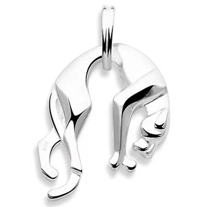 Panther Anhänger Groß Massiv 925 Sterling Silber Puma Poliert Herren Damen - Bild 1 von 7