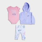 NEW Nike Baby Girls Infant 3 Piece Doodle Allover Print Set, Size 3 months