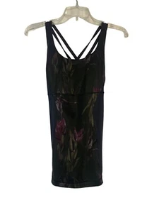 Lululemon schwarzes Träger-Tanktop mit Blumenmuster und integriertem BH Damen Größe S - Bild 1 von 5
