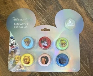 Disney 100th 6 Flavored Lip Balms New Macaron Pooh Tink Cinderella Minnie NIP - Picture 1 of 8
