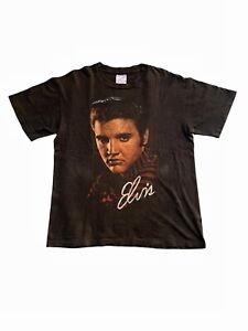 Vintage 1990 Elvis Presley T Shirt size Large The King Portrait Vtg Hanes Tag