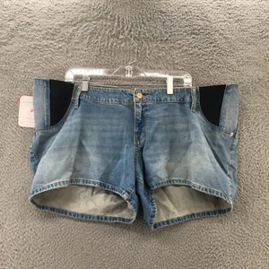 Isabel Maternity By Ingrid & Isabel Mini Cut-Off Shorts Womens 18 Blue Denim NEW - Picture 1 of 12