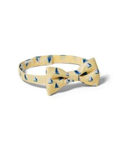 Janie And Jack Boys Bow Tie, 0-24 M, Yellow w/ Blue Sail Boats, Adjustable - Picture 1 of 3