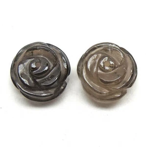 Natural Smokey Quartz Gemstone Rose carving, 16X12 MM ,Quartz Rose 33.30 cts - Picture 1 of 3