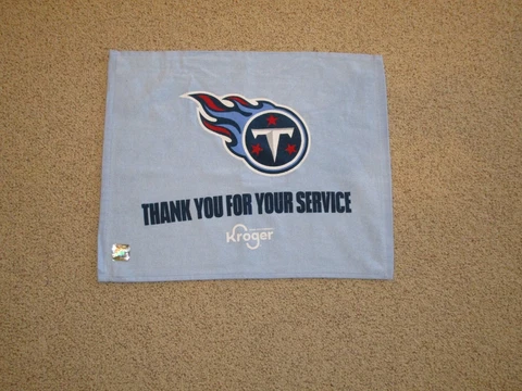 New Unused Tennessee Titans Rally Towel Light Blue THANK YOU FOR YOUR SERVICE Cover