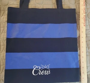 J.Crew Vip Crew Rugby Striped Tote Shoulder Bag EUC - Picture 1 of 7