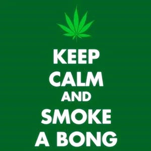 Keep Clam And Smoke A Bong imán cuadrado de acero nevera (CV) - Imagen 1 de 1