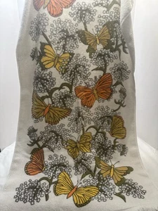 Vintage Bath Towel Gold Crest By Cone Butterflies All Cotton USA *Excellent* - Picture 1 of 6