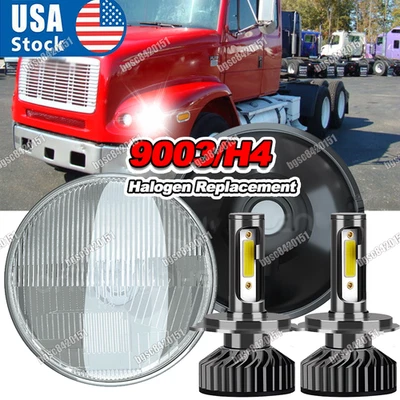 Nuevo faro proyector LED redondo de 7" haz alto/bajo para camión Freightliner FL112 2 piezas Foto 1 de 4
