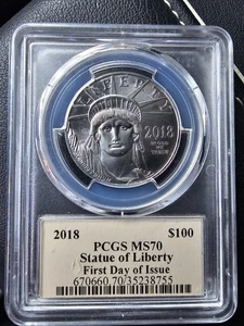 🔥🔥🔥🔥2018 1 oz Platinum American Eagle PCGS MS70 FDOI Cleveland. Lowest 💲$💲 - Picture 1 of 2