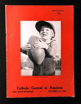 1946 Aquinas vs Catholic Central High School Football Program Rochester NY - Image 1 of 2