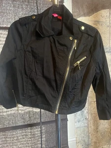 P O Forever 21 Sz M Black Zippered Jacket - Picture 1 of 10