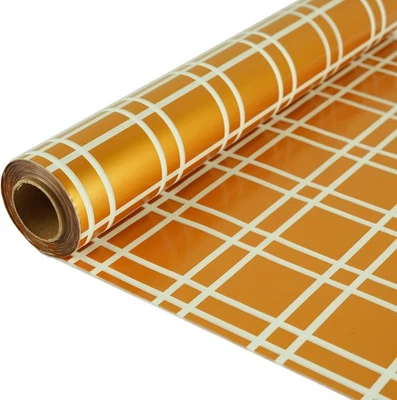 Rollo envolvente de celofán de Navidad CMFYHM (34" x 1 rollo (paquete de 1), dorado + blanco  Foto 1 de 4