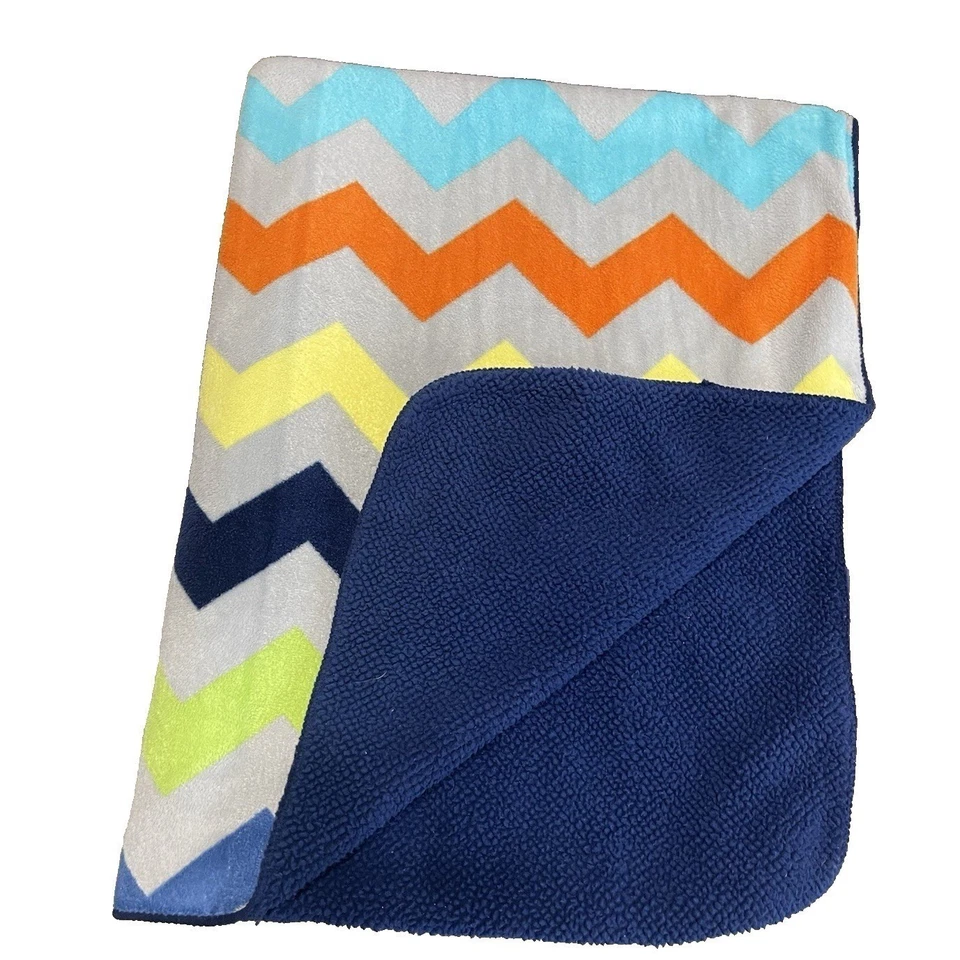 Cobertor Circo Target azul Chevron Sherpa cinza laranja amarelo água verde 29x38,5 - Imagem 1 de 4