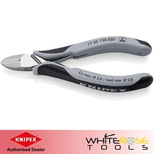 KNIPEX Elektronik Seitenschneider Zange Hartmetall Kanten 130 mm 77 02 130 ESD - Bild 1 von 4