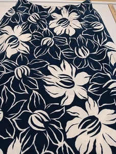 Jones New York 100 % Seide Blumen Maxirock 16 W Whimsigoth Fee marineblau weiß  - Bild 1 von 8