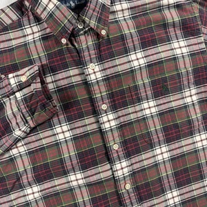 Polo Ralph Lauren Tartan Plaid Oxford Button Down Shirt Men's L Red Green Navy - Picture 1 of 6
