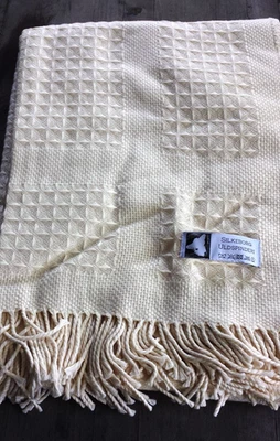 Silkeborg Uldspinderi Denmark Cream Wool Blend Throw – Rare - NEW - Image 1 of 3