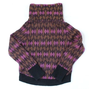 Veronica Beard Womens Medium Designer Sweater Brown Pink Alpaca Wool Turtleneck - Bild 1 von 6