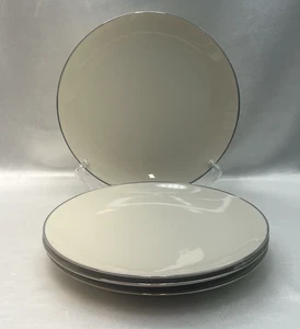 Franciscan Fine China Encanto Ivory Platinum Trim Coupe 4 Dinner Plates 10-3/8" - Picture 1 of 8