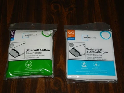 2 Mainstay Pillow Protectors Zippered Waterproof & Anti-Allergen King Queen - Image 1 of 4