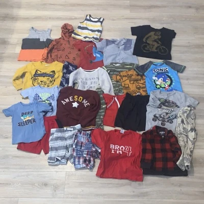 Boys size 4-6 tops pajamas shorts sweatshirt jacket sweats bundle of clothes - Image 1 of 4