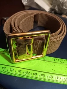 USMC Khaki Web Gürtel mit OEC Messing Open Face Schnalle 35" Marine Corps (25-1576) - Bild 1 von 2