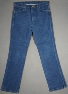 WF03429 **WRANGLER** 936DEN STRAIGHT LEG FIT MENS BLUE JEANS 35X34 (msr 34"x33") - Picture 1 of 6