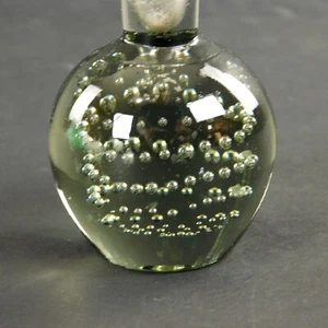 Bud Vase Bubble Glass Grayish Base Clear Top 9 1/2" Tall Base 2" Diameter - Picture 1 of 9