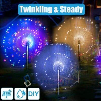 Cadena De Luces Solares LED flor Luz Solar Para Exterior Jardin Navidad Decor - Image 1 of 4