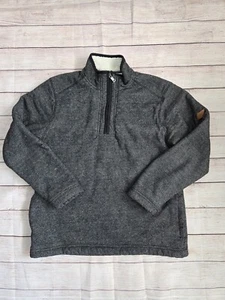 Orvis Sherpa Fleece Lined Tweed  Size Medium 1/4 Zip Pullover Sweater EUC - Picture 1 of 9