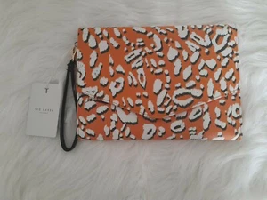 Ted Baker Embossed Multi-coloured Leopard Detail Saffiano Envelop Pouch. RRP £40 - Picture 1 of 12