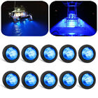10 X Blue Round Marine Boat Cabin Courtesy Lights Deck LED Walkway Stair Light