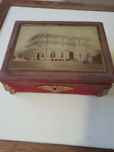 Antiguo joyero victoriano. Expositor de fotos de oficina de correos. 7" de ancho. - Imagen 1 de 7