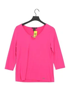 Tahari Women's Top M Pink Polyester with Elastane 3/4 Sleeve Round Neck Basic - Picture 1 of 8