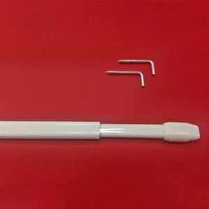 1 Stück Cafehausstange Breite 120 - 230 cm inkl. Schraubhaken - weiß - Bild 1 von 1