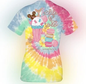 NWT Simply Southern tie dye ice cream life is sweet graphic t-shirt - Picture 1 of 4
