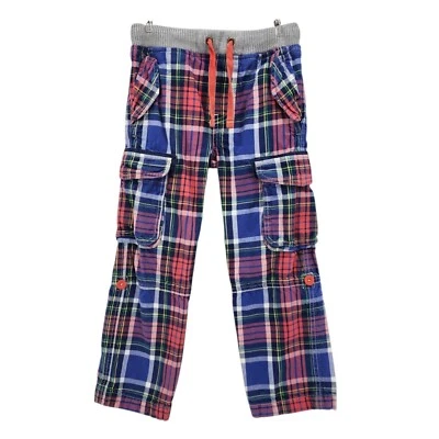 Pantalones Mini Boden Niño 6Y El Pantalón Convertible Carga Algodón Cuadros Multicolor Foto 1 de 4