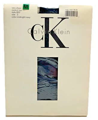 Pantimedias Top Vintage NOS Calvin Klein Muy Transparente Control 800 Azul Marino Talla 3 Foto 1 de 3