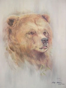 Betty Allison Grizzly Bear Head Portrait Limited Edition Signed Art Print - Picture 1 of 1