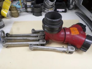 Vintage Heavy Duty ELKHART BRASS Fire Hose Stinger Y Adapter - Picture 1 of 14