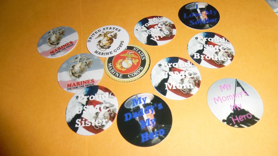 Tapa de botella precortada de una pulgada imágenes marines marines mezcla envío gratuito Foto 1 de 1