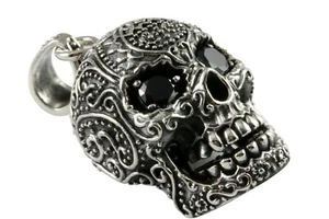 GROSSER BIKER CHOPPER TOTENKOPF SKULL SILBER ANHÄNGER 925er SILBER / 214 - Picture 1 of 4