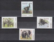 TIMBRE STAMP 4 OUGANDA Y&T#2482-85 ELEPHANT ELEFANT NEUF**/MNH-MINT 2012 ~D30