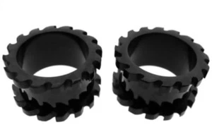 PAIR OF BLACK 00g 10MM SAW BLADE ENDS FLESH TUNNELS EARLET PLUGS PLUG GAUGES - Picture 1 of 2