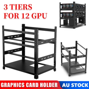 3-Layer 12 GPU Motherboard Bracket Mining Fixing Frame Miner Server Rack Holder - Picture 1 of 12
