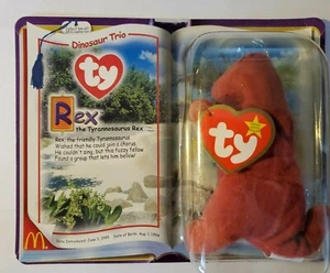 McDonald's 2000 Ty Dinosaur Trio Rex The Tyrannosaurus Rex Teenie Beanie Babies - Imagen 1 de 2