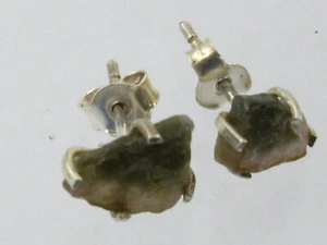 BUTW Sterling Silver Natural Bicolor Watermelon Tourmaline Earring Studs 4494T - Picture 1 of 2