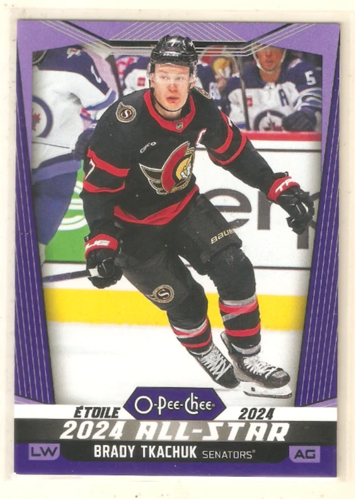 Brady Tkachuk 2024-25 O-Pee-Chee AS Blue Border Parallel #530 Senators - Image 1 of 1